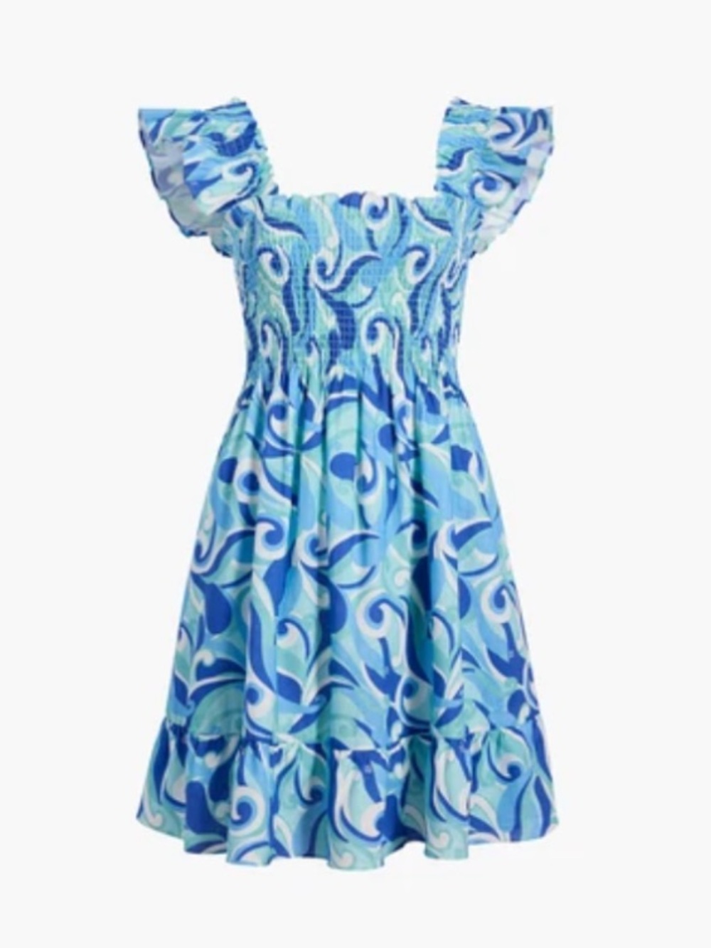 Hill House Elizabeth Nap Dress in ocean kaleidoscope linen